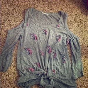 off the shoulder, knot front top